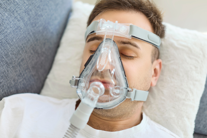 obstructive sleep apnea Patient receiving specialized sleep apnea treatment and oral appliance therapy from Shelton dentist Dr. Maria Smith.